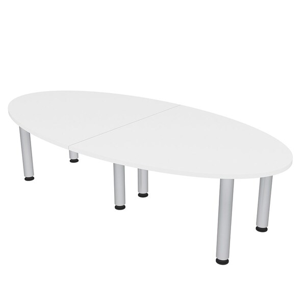 45 in W, 96 in L, 29 in H, Engineered Wood Top, White